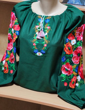 XL Vyshyvanka Embroidered Ukrainian Blouse Sorochka Tradition shirt XL