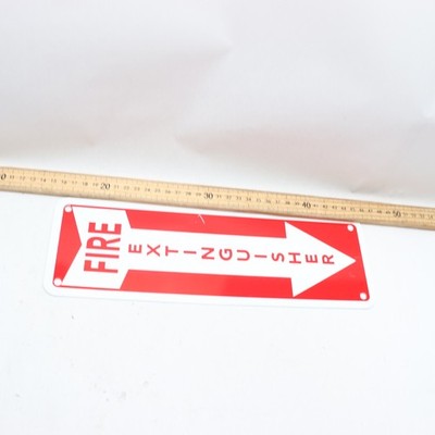 ''Fire Extinguisher'' Arrow Down Sign Aluminum 4'' X 12''