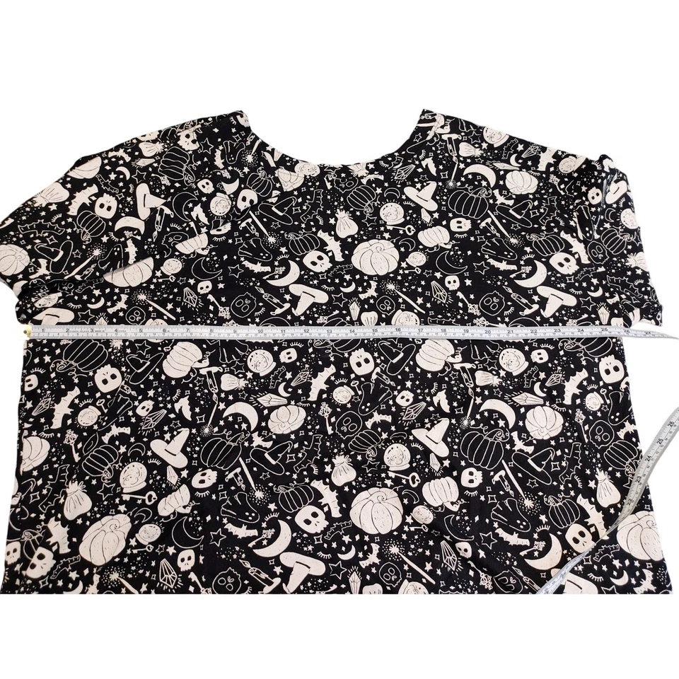 Suéter Cuello Redondo Feliz Halloween Calavera Negro Pullover Mujer Talla Grande 1X Foto 4 de 4