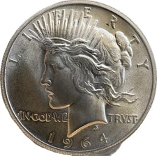 1964 (2025) Dan Carr Peace Dollar O/S on a Silver Peace Dollar Bulk Handled