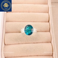 925 Silver Apatite Stone Daughter Handmade Statement Elegant Unique Ring Jewelry