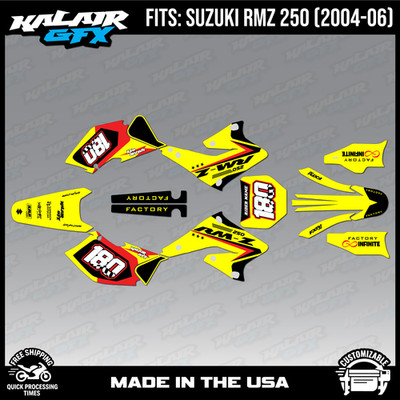 Graphics Kit for SUZUKI RMZ250 2004 2005 2006 QUANTUM-RED