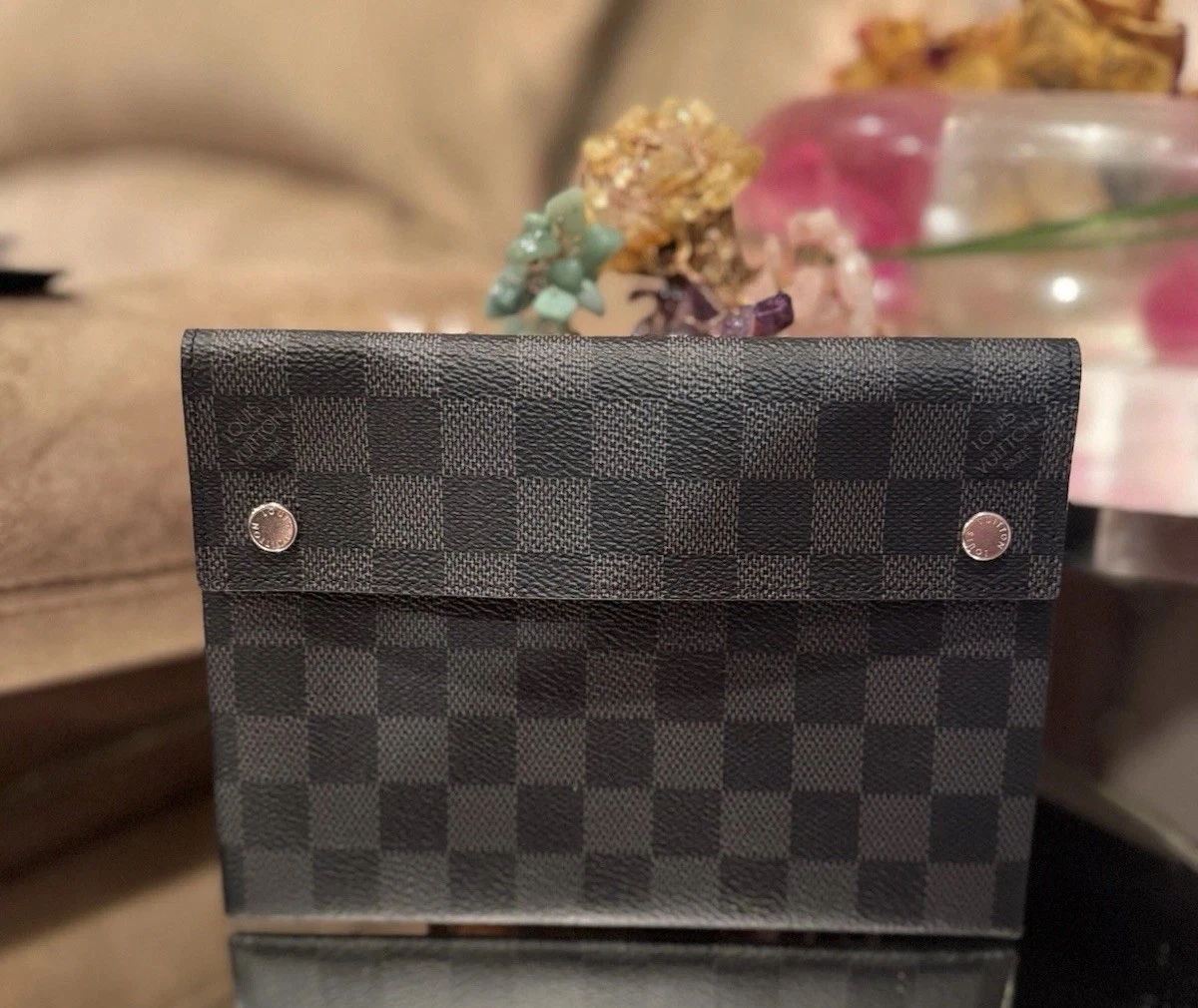 LOUIS VUITTON（LV） LOUIS VUITTON DAMIER GRAFITE PORTAFOGLIO POCHETTE PORTAFOGLIO MIF 100% AUTENTICO