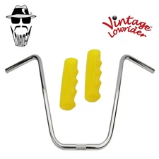 Original Lowrider 16" 22.2 D Handlebar Chrome 212 120mm Grips Sparkle/Yellow