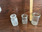 3 Vintage Antique Clear Glass Mini Cream Creamer Bottles Individual Diner