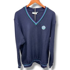 Wimbledon Championships Kent & Curwen V-Neck Sweatshirt Pullover Navy Large