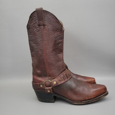JACK DANIELS OLD NO. 7 BROWN LEATHER HARNESS COWBOY BOOTS MEN'S