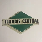 Illinois Central Railroad Tin Sign Vintage 1950s Post Cereal Premium Train 3in