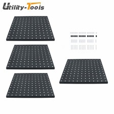 4Pcs Easy To Install 12" 12" Metal Pegboards Wall Organizer Panel Storage Hanger