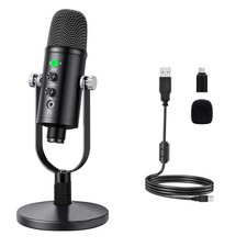 USB Microphone Metal Condenser Mic:Plug Play Gaming Microphones on PC,Mac,Twi...