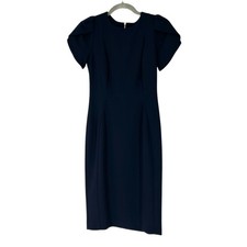 Calvin Klein Navy Tulip-Sleeve Knee Length Sheath Dress