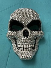 Halloween Sparkling Rhinestone Skull Bling Mask NEW Prop