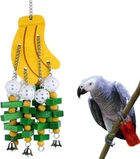 KINTOR Bird Chewing Toy Large Medium Parrot Cage Bite Toys African Grey Macaws C