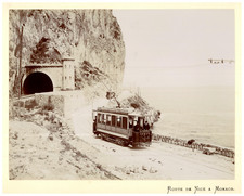 France, Route de Nice à Monaco, Tramway  Tirage citrate  23,5x29,5  Circa 