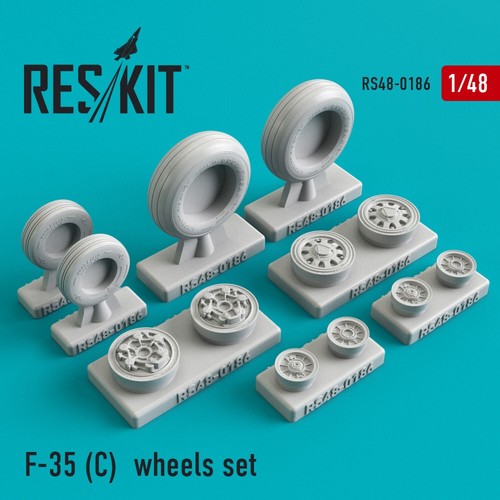 ResKit RS48-0186 Scale 1:48 F-35C wheels set for plastic scale model kit - Picture 12 of 12