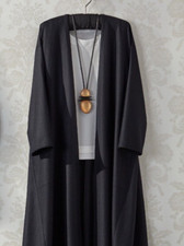 ¡OFERTA! Eskandar Talla (1) MEDIANOCHE Cesta Tejido Cachemira con Abrigo Borde Tubería