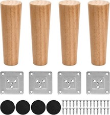 Piedi per Rete a Doghe set 4 pz. Gambe Letto coniche in Legno altezza 26cm