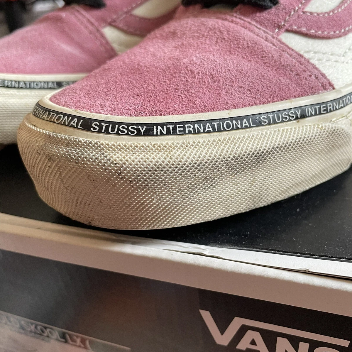 Stussy Vans OG Old Skool LX WASHED/ROSE Rare Preowned Mens Size 10