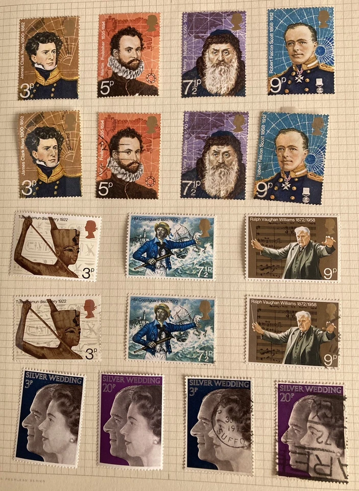 GB 1971/2 sellos 7 como nuevos y 7 usados conjunto total 48 estampillas SG890/908 y 913/7 (lote Z860 Foto 3 de 4