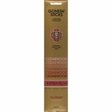 Gonesh Incense Sticks - 8 Packs - Cedarwood - 20 Sticks Per Pack Extra Rich