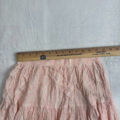 Carole Little Pink Floral High Waist Pleated Long Skirt Womens Size 10 Stains - Picture 8 of 9