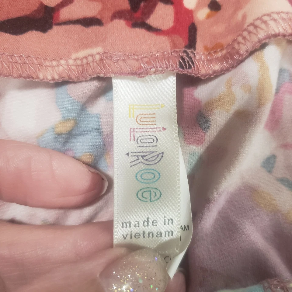 Leggings LuLaRoe altos y curvilíneos para mujer multicolor florales tiro alto elásticos tobillo Foto 3 de 4