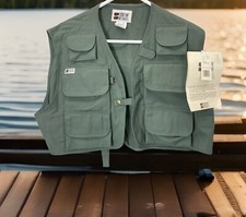 🔥 Vintage • Stream Designs • Gilet da Pesca a Mosca Wading Verde • Uomo Taglia L • Nuovo