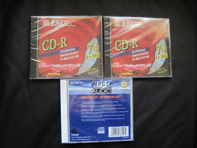 +++ 3 x CD R Audio Rohlinge Sony, Emtec NEU&OVP +++