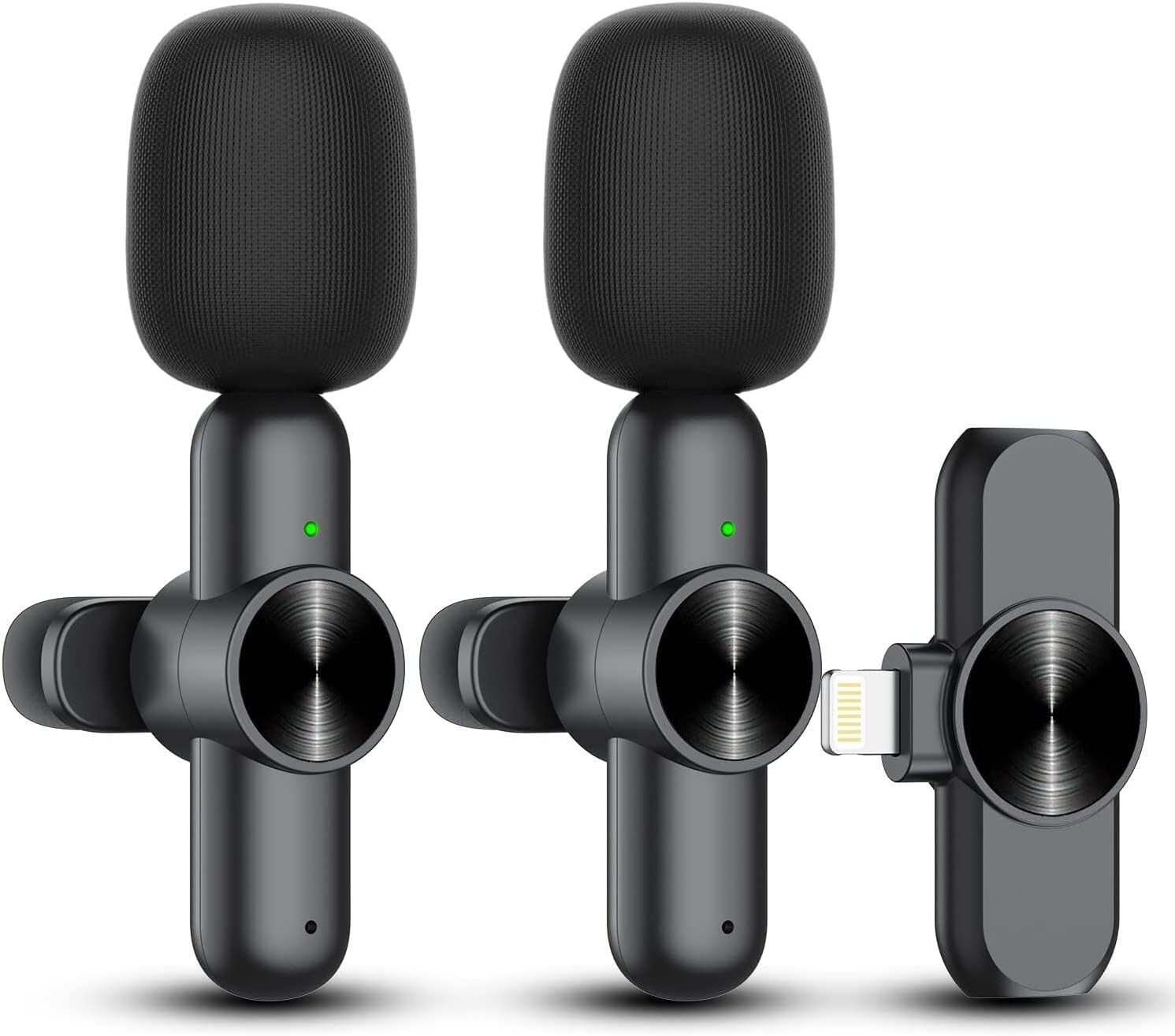 Wireless Lavalier Lapel Microphone for iPhone iPad - Professional Cordless Clip