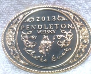 Montana Silversmiths Pendleton Let'er Buck 2013 Buckle Gold on Black Excellent 5