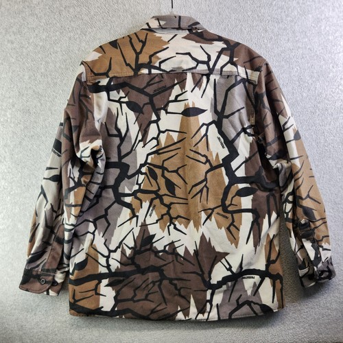 Vintage Cabelas Shirt Mens L Predator Camo Chamois Fleece Hunting Spooky 90s Vtg - Picture 5 of 12