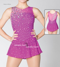 Popuplar Ice skating dress Purple Figure Skating Dance Baton Twirling W066