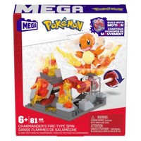 Mattel HTH86 - Mega - PokéMon - Glumandas Feurige Drehung, Bausatz, 81 Teile