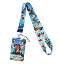 Moana Cartoon Characters Themed Lanyard w/ ID Holder Keychain