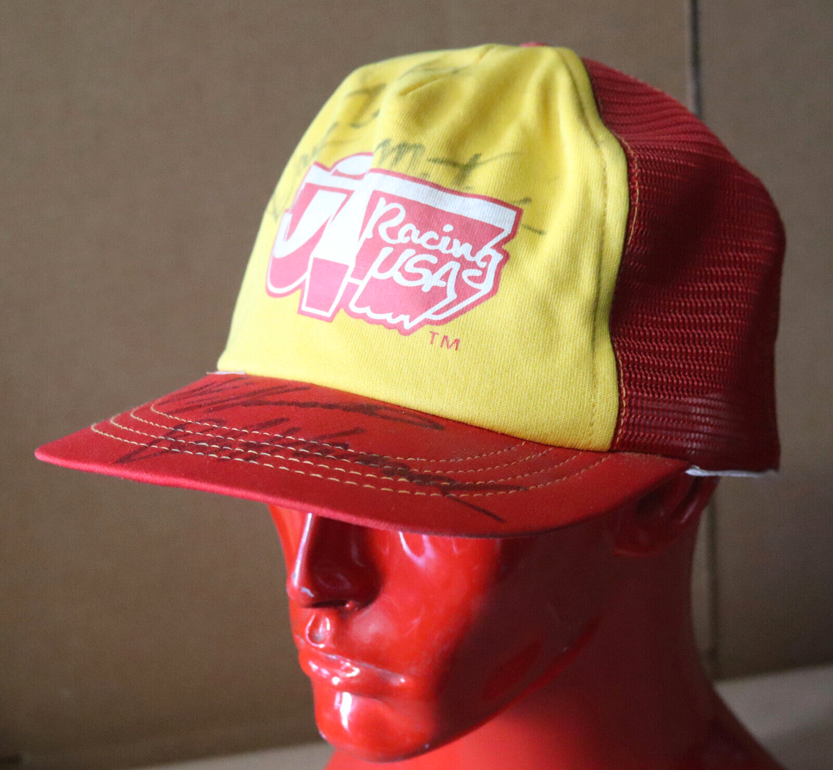 Vintage JT Racing USA Team Motocross MX Trucker Hat Signed