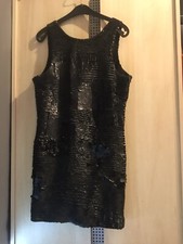 Image of all saints black fully embellished black dress Worth Over £200