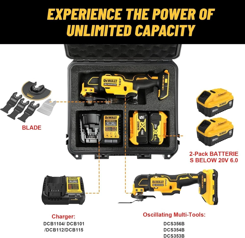 Multiherramienta oscilante Dewalt 20v Max Xr Dcs438b caja de almacenamiento grande solamente Foto 2 de 4