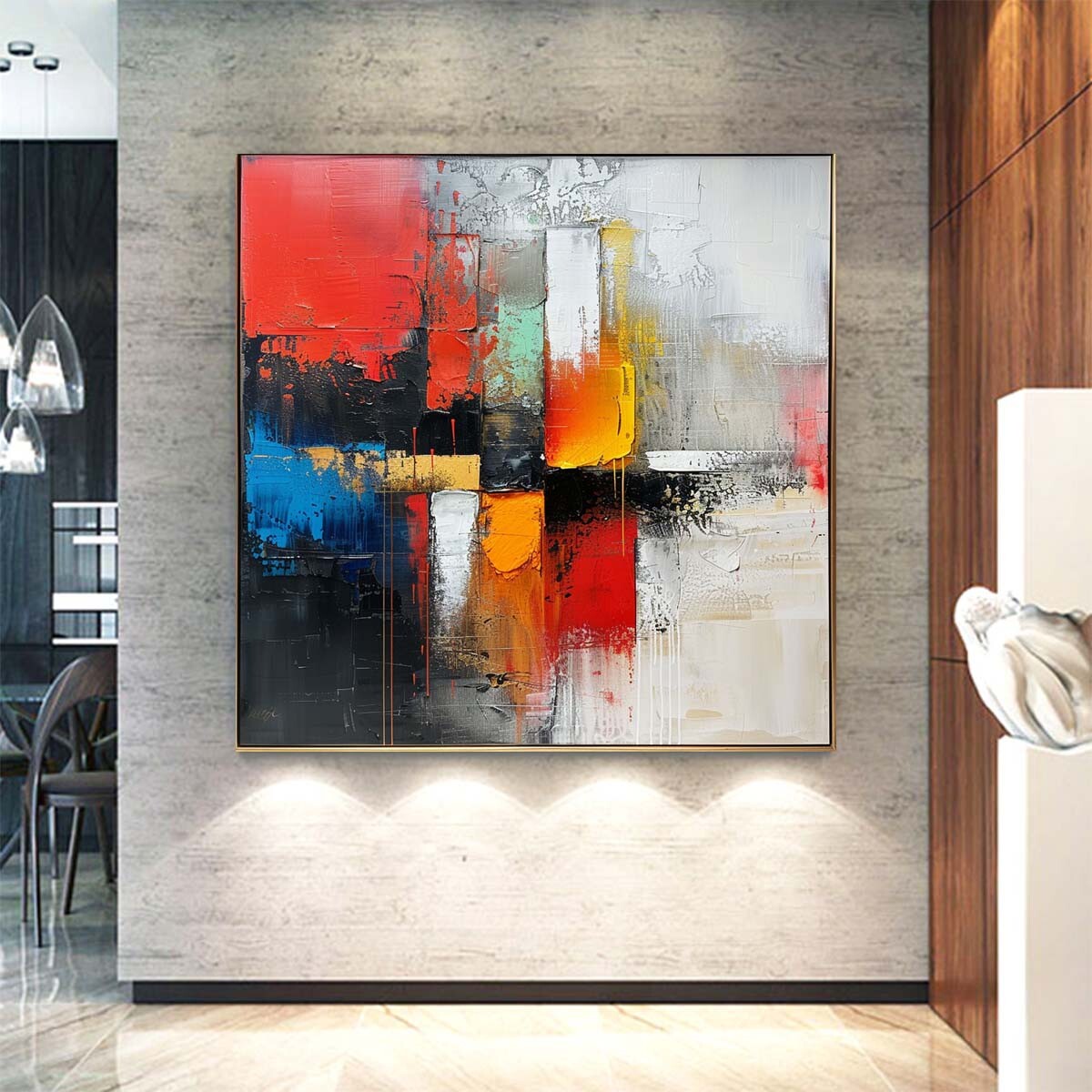 アイスとコーヒーの静物画 F4 油彩画 oil painting art 庭先の訪問者」 F6 キャンバスに油彩 「茶色いポットのある静物