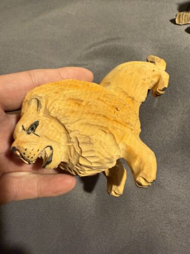 Large Lot Vintage Folk Art Carved Chinese Wooden Animal Carving elephant lion ++ - Picture 16 of 23