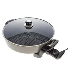 Curtis Stone Dura-Pan 14" Electric Skillet with Removable Divider Stone Gray NIB