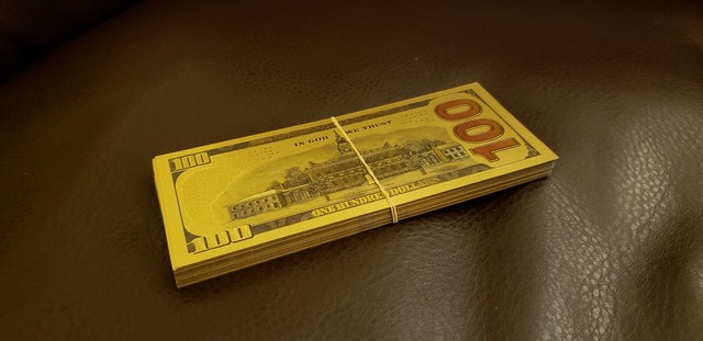 $100 GOLD BANKNOTE 999 PURE 24K DOLLAR BILL US CURRENCY STAMPED /"24K GOLD/" ON TH