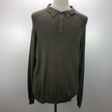 Croft  Barrow L Solid Green Pullover Long Sleeve Casual Men's Sweater