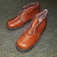 1950's Santa Rosa Raised Split Seam Steel Toe Outdoor Leather Shoes 8D Deadstock