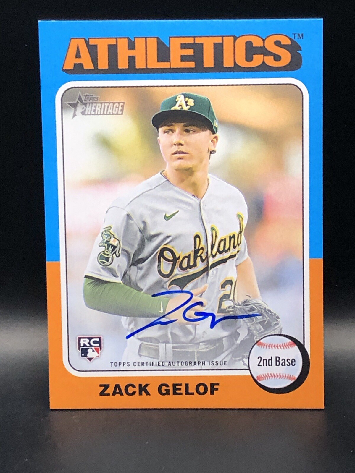 2024 Topps Heritage Zack Gelof Real One Autograph On Card RC Auto SP - A’s