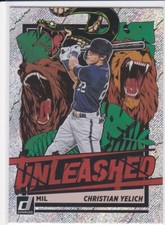 CHRISTIAN YELICH Brewers UNLEASHED RAPTURE VERSION Donruss Baseball Card LE!
