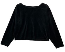 Victoria's Secret Gold Label Velvet Sweatshirt Top Women's Oversized S Black