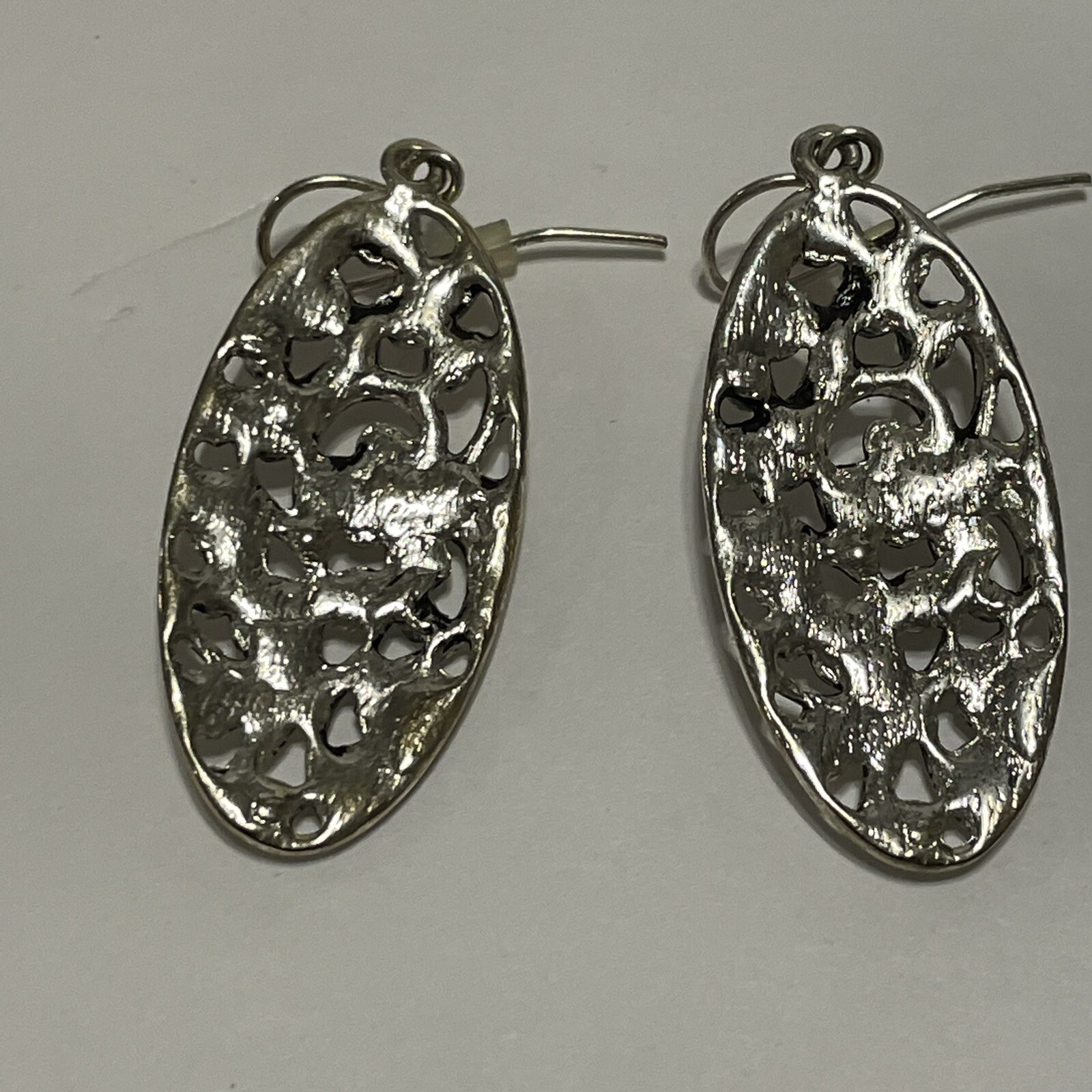 silver tone openwork scroll dangle hook earrings … - image 7