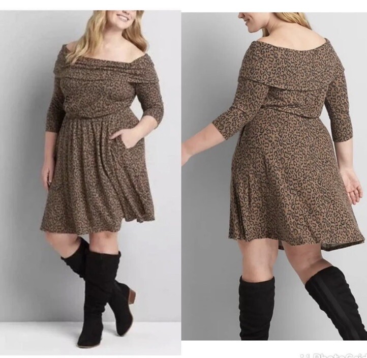 lane bryant brown dress 90s Designs & Co by Lane Bryant Pool Tile Mosaic Dress main image 1