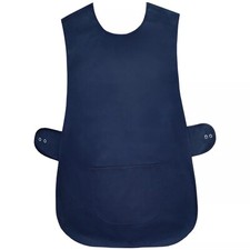 Plain Tabard Apron Workwear Cleaning Catering Salon | Large Pocket | Popper Fast