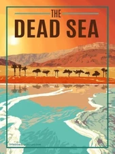 The Dead Sea Travel Poster Print  Reproduction Giclee Print 11x17